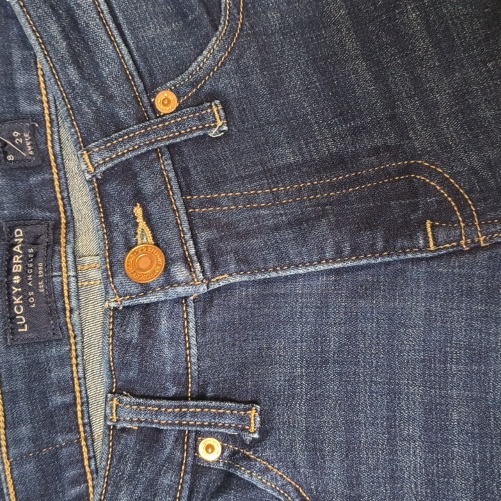 sac721🍀Low Rise Skinny Lolita Lucky Brand Jeans Size 8 w/ 25" Inseam - Picture 4 of 10